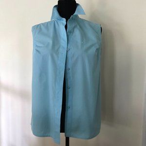LILLY PULITZER Cotton Button-Down Sleeveless Blue Sz 6
